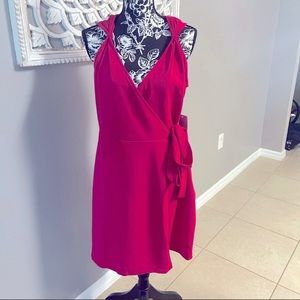 VANITY ROOM KNOT STRAP SURPLICE NECK DRESS